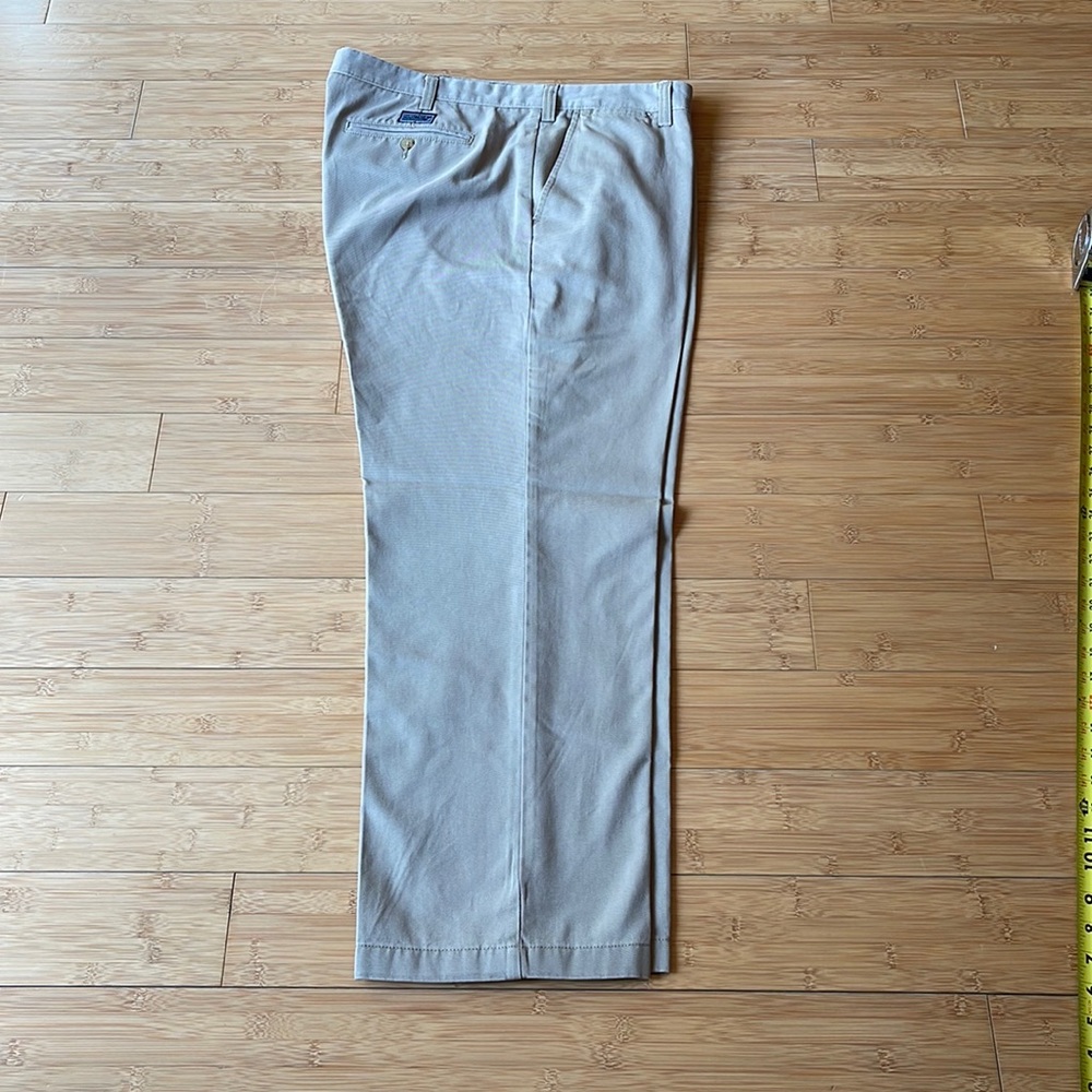 Nautica Pants 38W x 30L beige Khaki Dress Work Pants Flat Front 100% Cotton